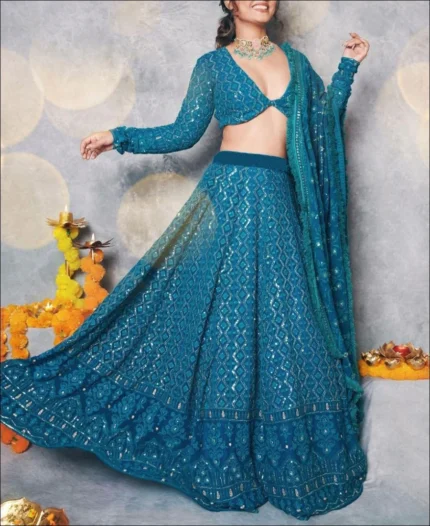 RE - Rama Colored Party Wear Designer Lehenga Choli